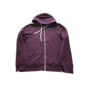 American Giant Mens Mid Weight Full Zip Hoodie Sweatshirt XL in Blackberry Wine